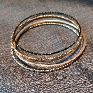 Elegant Gold and Silver Bangle Set